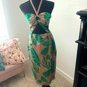 SHEIN Tropical Print Halter Dress